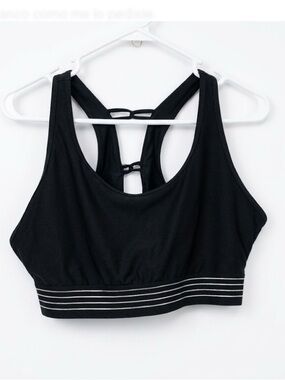 Avía Black Strappy Racerback Sports Bra with Contrast Band without the pads